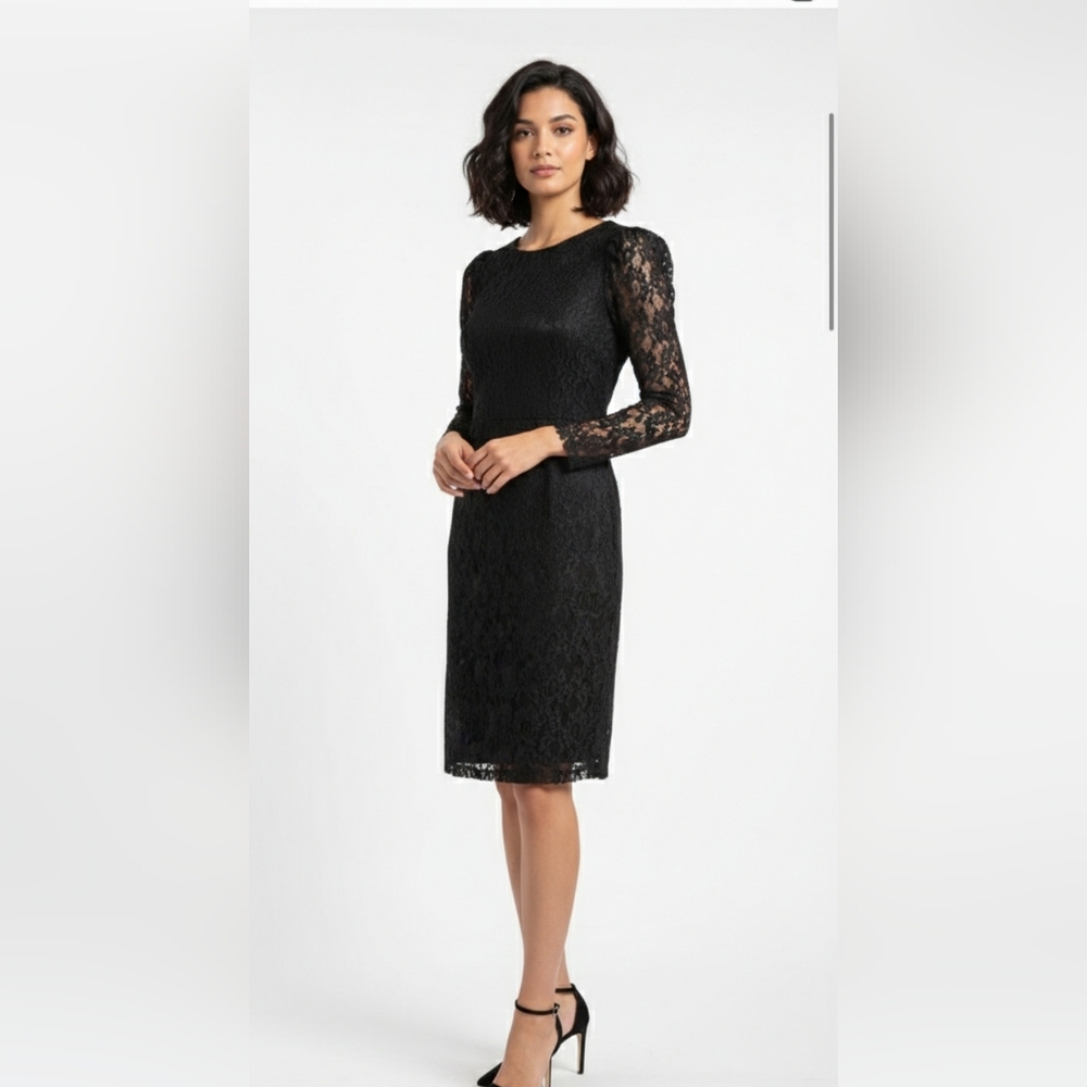 Vintage Expo Dress Nite Black Lace Formal Retro 90s 14